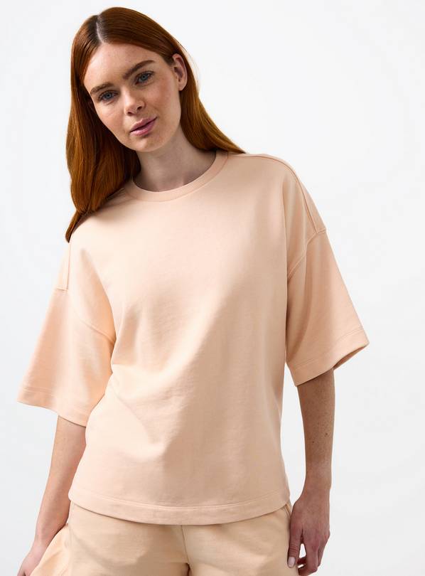 Pale Pink Washed Sweat Top S
